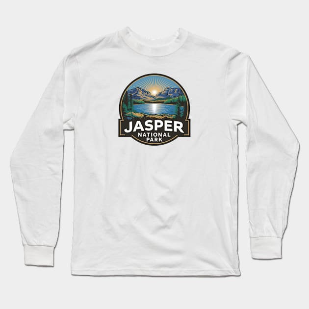 Jasper National Park Sunrise Long Sleeve T-Shirt by Perspektiva